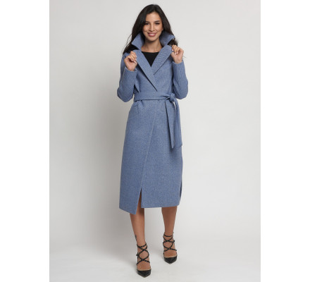 Пальто демисезонное синего цвета 4444S