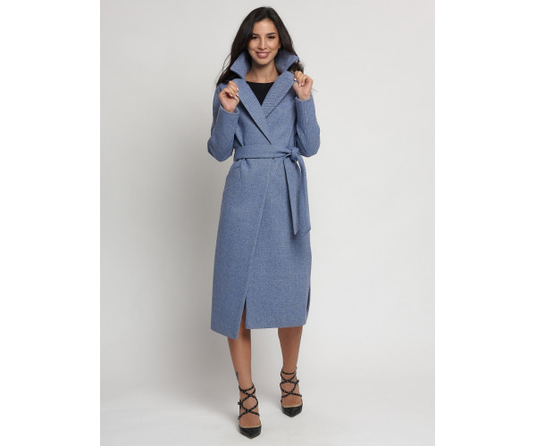 Пальто демисезонное синего цвета 4444S