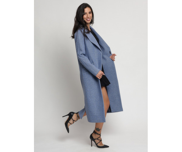 Пальто демисезонное синего цвета 4444S