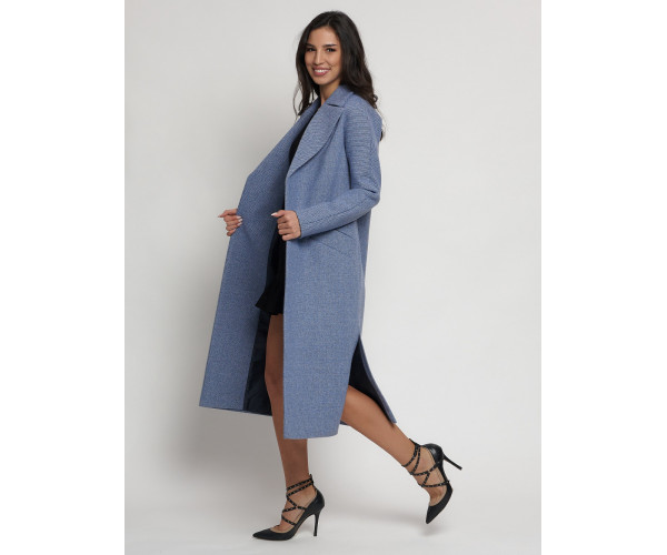 Пальто демисезонное синего цвета 4444S