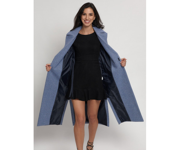 Пальто демисезонное синего цвета 4444S