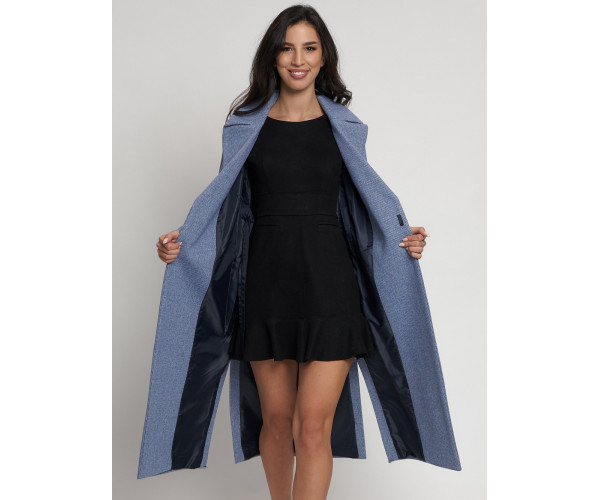 Пальто демисезонное синего цвета 4444S