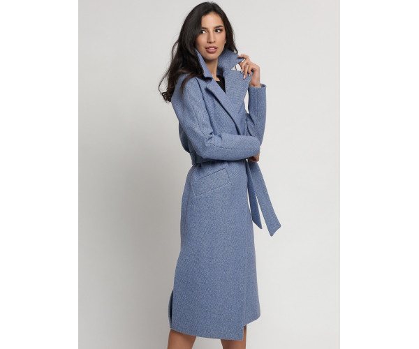 Пальто демисезонное синего цвета 4444S