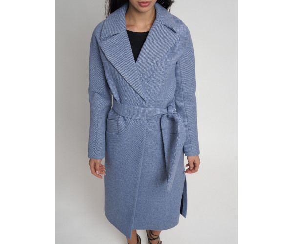 Пальто демисезонное синего цвета 4444S