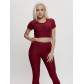 Костюм для фитнеса женский бордового цвета 2001Bo