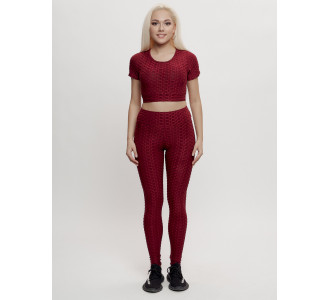 Костюм для фитнеса женский бордового цвета 2001Bo