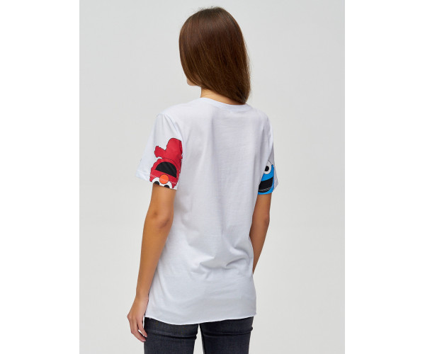 Женские футболки с принтом белого цвета 34002Bl