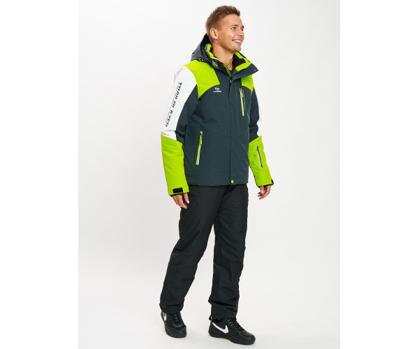 Горнолыжный костюм мужской зеленого цвета 077018Z