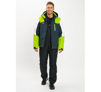 Горнолыжный костюм мужской зеленого цвета 077018Z