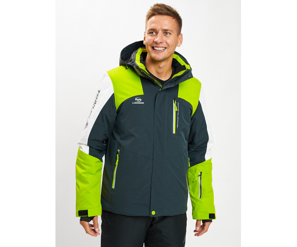 Горнолыжный костюм мужской зеленого цвета 077018Z