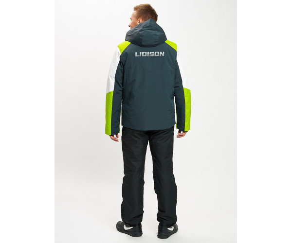 Горнолыжный костюм мужской зеленого цвета 077018Z