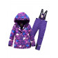 Горнолыжный костюм Valianly для девочки темно-фиолетового цвета 9018TF