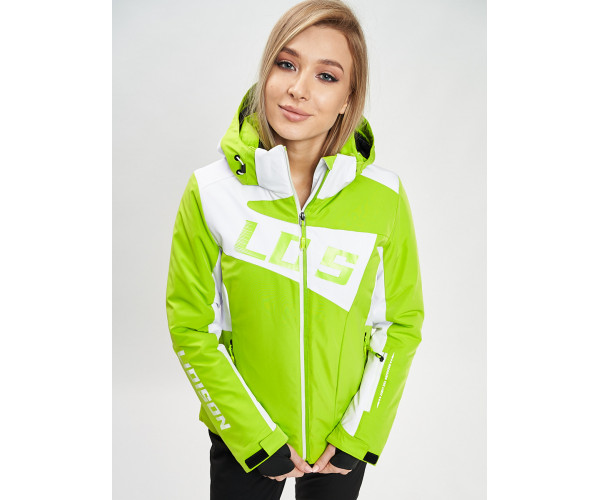 Горнолыжная куртка женская зеленого цвета 77030Z