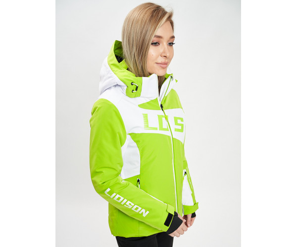 Горнолыжная куртка женская зеленого цвета 77030Z