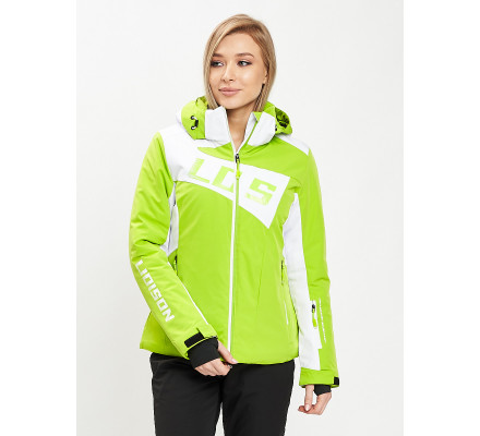 Горнолыжная куртка женская зеленого цвета 77030Z