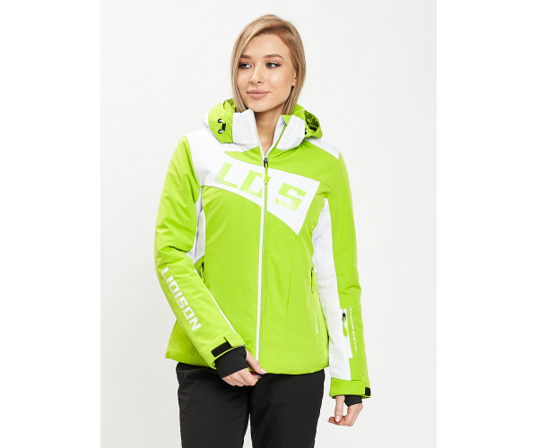 Горнолыжная куртка женская зеленого цвета 77030Z