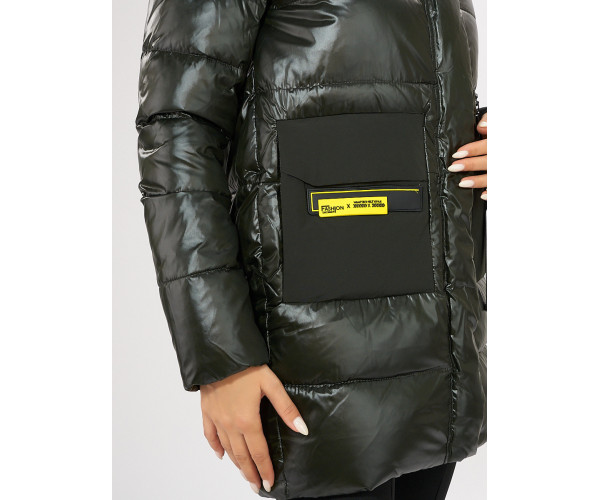 Куртка зимняя болотного цвета 7501Bt