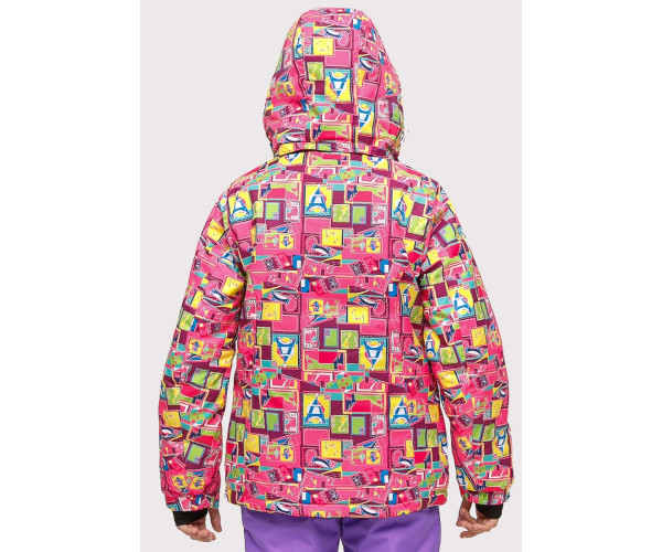 Подростковый для девочки зимний костюм горнолыжный розового цвета 01774-1R