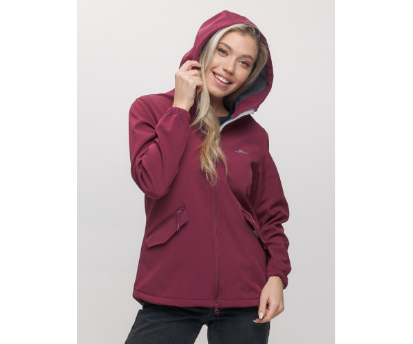 Ветровка  женская бордового цвета 20014-1Bo