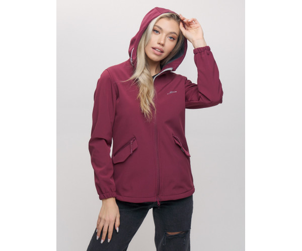 Ветровка  женская бордового цвета 20014-1Bo