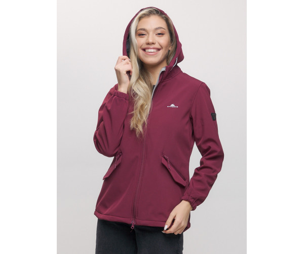 Ветровка  женская бордового цвета 20014-1Bo