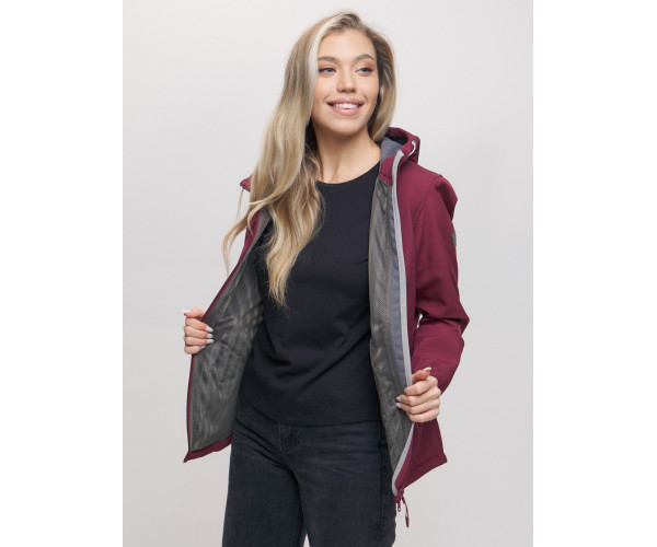 Ветровка  женская бордового цвета 20014-1Bo