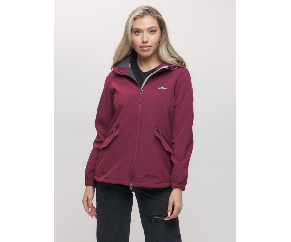 Ветровка  женская бордового цвета 20014-1Bo