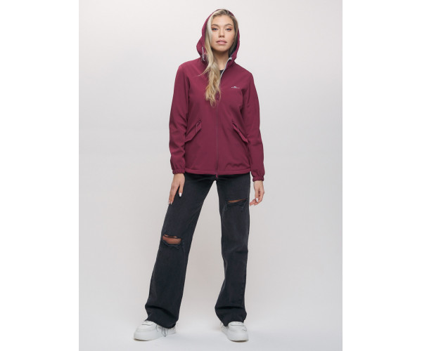 Ветровка  женская бордового цвета 20014-1Bo