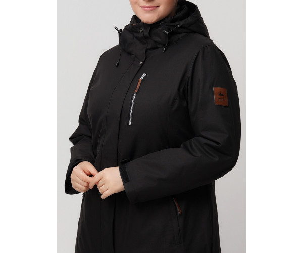 Горнолыжная куртка  bigsize черного цвета 2047Ch