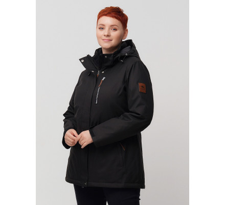 Горнолыжная куртка  bigsize черного цвета 2047Ch