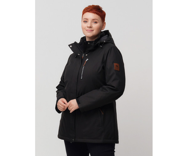 Горнолыжная куртка  bigsize черного цвета 2047Ch
