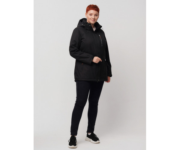 Горнолыжная куртка  bigsize черного цвета 2047Ch