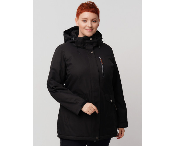 Горнолыжная куртка  bigsize черного цвета 2047Ch
