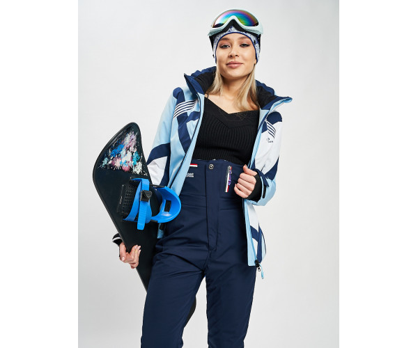 Горнолыжная куртка женская голубого цвета 77031Gl