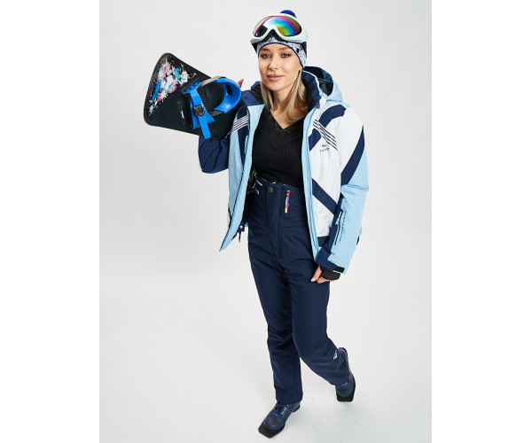 Горнолыжная куртка женская голубого цвета 77031Gl