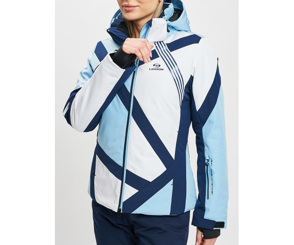 Горнолыжная куртка женская голубого цвета 77031Gl