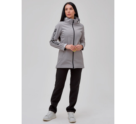 Костюм женский softshell серого цвета 02023Sr