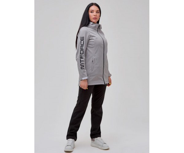 Костюм женский softshell серого цвета 02023Sr