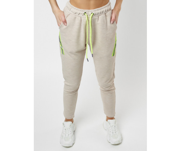 Брюки зауженные женские бежевого цвета 222066B