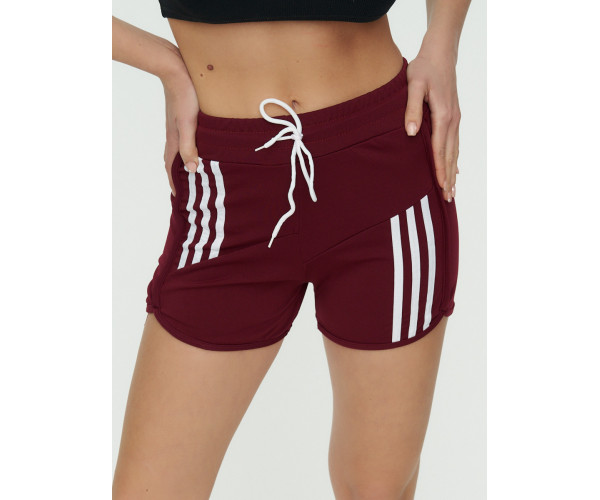 Спортивные шорты женские бордового цвета 3006Bo