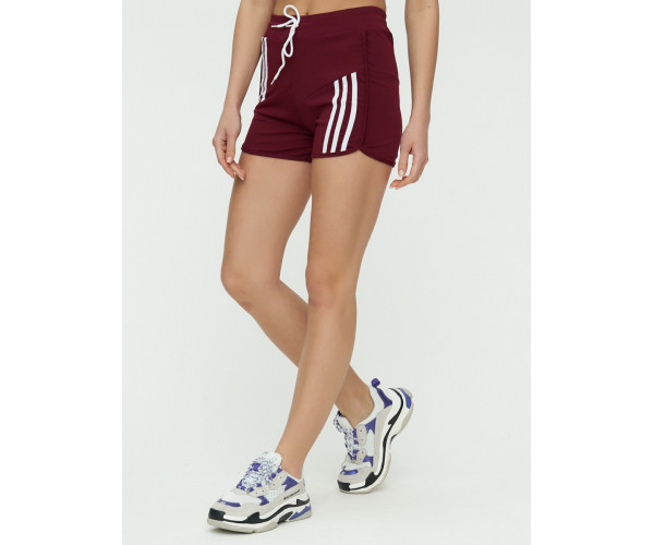 Спортивные шорты женские бордового цвета 3006Bo