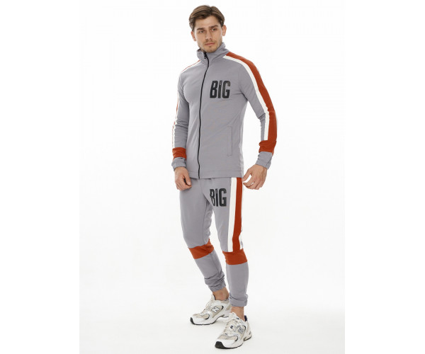 Спортивный костюм трикотажный серого цвета 9156Sr