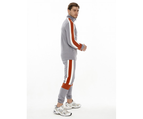 Спортивный костюм трикотажный серого цвета 9156Sr
