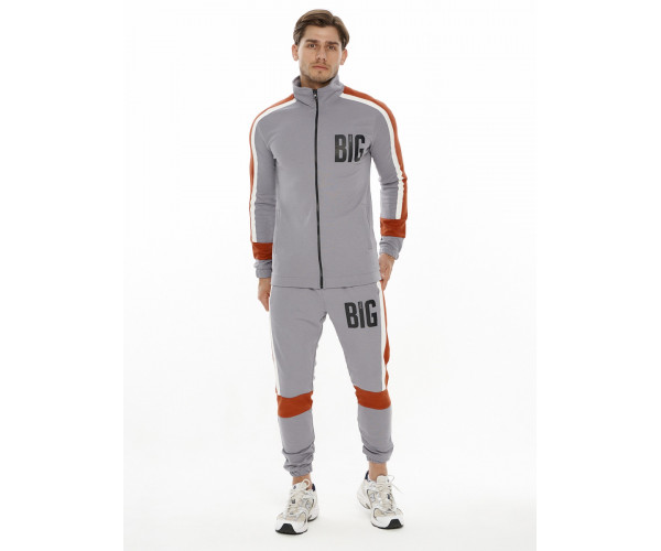 Спортивный костюм трикотажный серого цвета 9156Sr