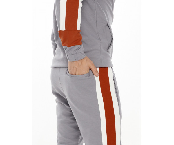Спортивный костюм трикотажный серого цвета 9156Sr