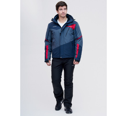 Горнолыжный костюм  темно-синего цвета 02071TS