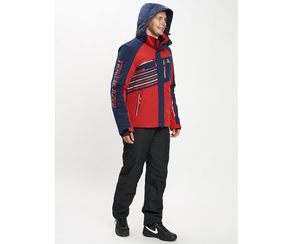 Горнолыжный костюм мужской красного цвета 077012Kr
