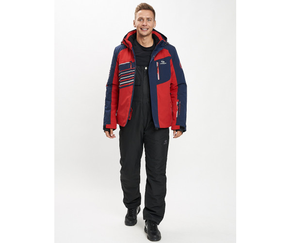 Горнолыжный костюм мужской красного цвета 077012Kr