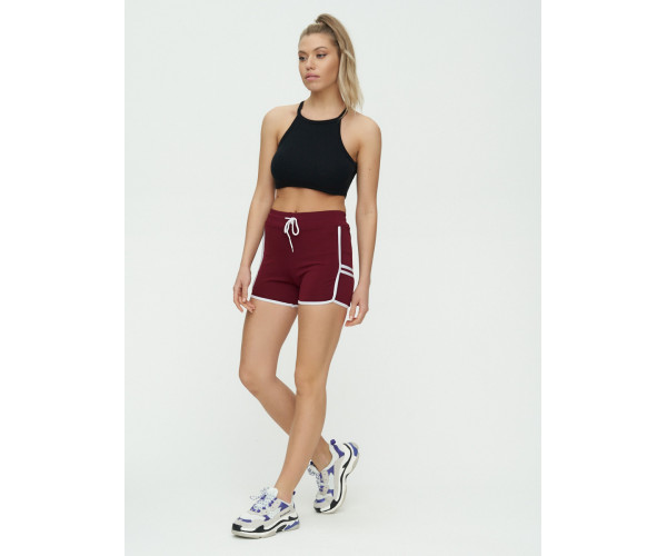 Спортивные шорты женские бордового цвета 3010Bo