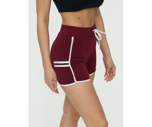 Спортивные шорты женские бордового цвета 3010Bo